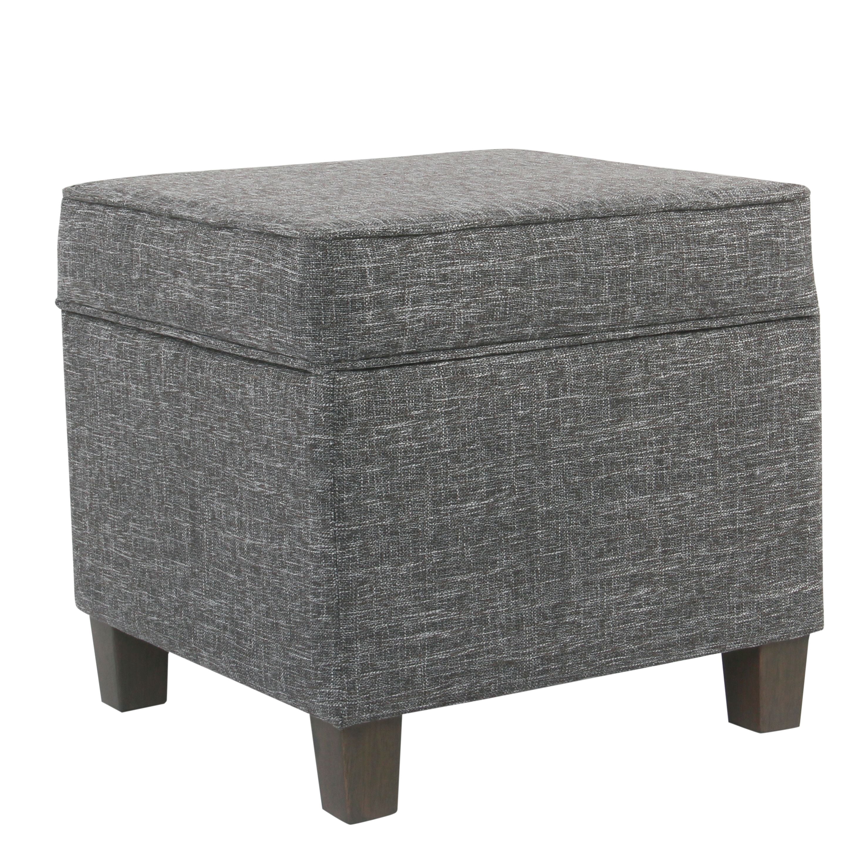 HomePop Square Ottoman with Lift Off Top, Multiple Colors