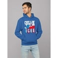 thumbnail image 2 of Relaxed Chill Mode - ICEE Bear Fun Graphic Men's Hoodie, 2 of 4