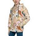 thumbnail image 2 of Fotbe Tropical Beach Sea Shell Pattern Youth Pullover Hooded Sweatshirt, Boys Hoodie, Kangaroo Pocket Hoodie for Kids Girls -X-Large, 2 of 6