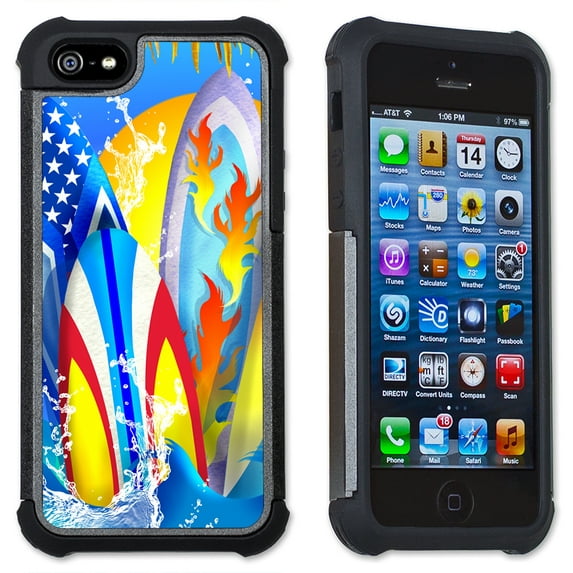 Surfboards - Maximum Protection Case / Cell Phone Cover with Cushioned Corners for iPhone 4 & iPhone 4S