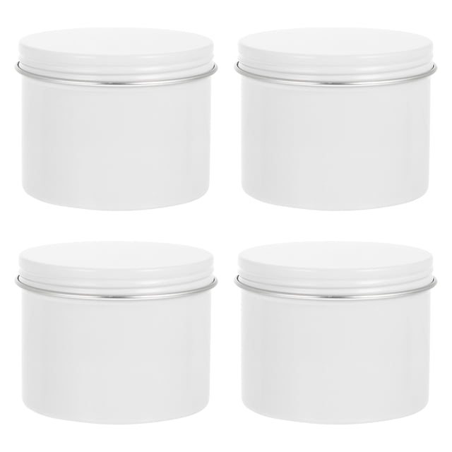 4pcs Round Aluminum Refillable Jar Aluminum Tea Container Candle DIY Aluminum Box