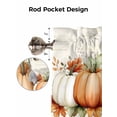 thumbnail image 5 of Thanksgiving Green Orange Pumpkin Valances for Windows Leaf Vintage Text Texture Kitchen Valance Curtain Rod Pocket Small Curtains for Cafe Bathroom Laundry Basement 42" x 18", 5 of 8