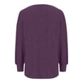 thumbnail image 3 of Timegard Womens Plus Size Tops Ribbed Square Neck Puff Long Sleeve Blouse Tops Side Split Dressy Casual, 3 of 4