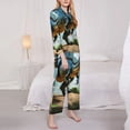 thumbnail image 3 of Fotbe Lake Forest Dinosaur A Conjunto de Pijama de Manga Larga para Mujer con Estampado, Ropa de Dormir de 2 Piezas, Conjunto de Casa Suave y Cómodo con Bolsillos-XX-Large, 3 of 7