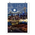 thumbnail image 2 of Detroit, Michigan, Skyline at Night (9x12 Wall Art Print, Home Decor), 2 of 3
