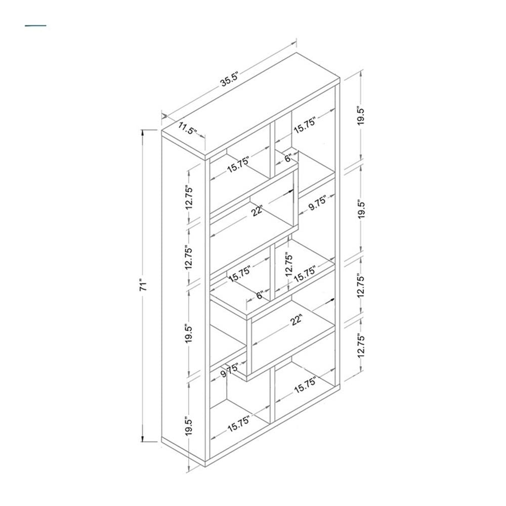 Furniture of America Adeo Contemporary Wood 10-Shelf Bookcase in White