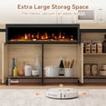 thumbnail image 6 of 80" Sideboard Buffet Cabinet with 40" Decorative Fireplace, Storage Cabinet with 4 Doors & Open Shelf for Dining Room or Living Room-Wood, 6 of 10