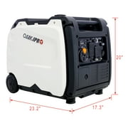 Super quiet Inverter Generator 4500w portable generator electric start, foldable handle with wheel, 212cc 4 stroke CARB EPA compliant, White