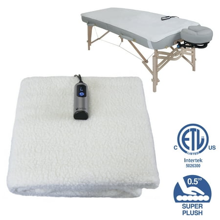 Earthlite Massage Table Warmer & Fleece Pad (2in1), ETL Certified, 3 Heat Settings, 13ft Cord/Heating Pad / 1 Year Replacement Guarantee