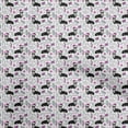 thumbnail image 1 of oneOone Georgette Viscose White Fabric Floral & Puppies Sewing Craft Projects Fabric Prints By Yard 42 Inch Wide, 1 of 5