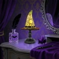 thumbnail image 3 of Halloween Stained Glass Witch LED Hat Lamp, Handmade Gothic Witch Hat Night Light for Indoor Outdoor Party & Spooky Halloween Decoration Gifts, 3 of 6
