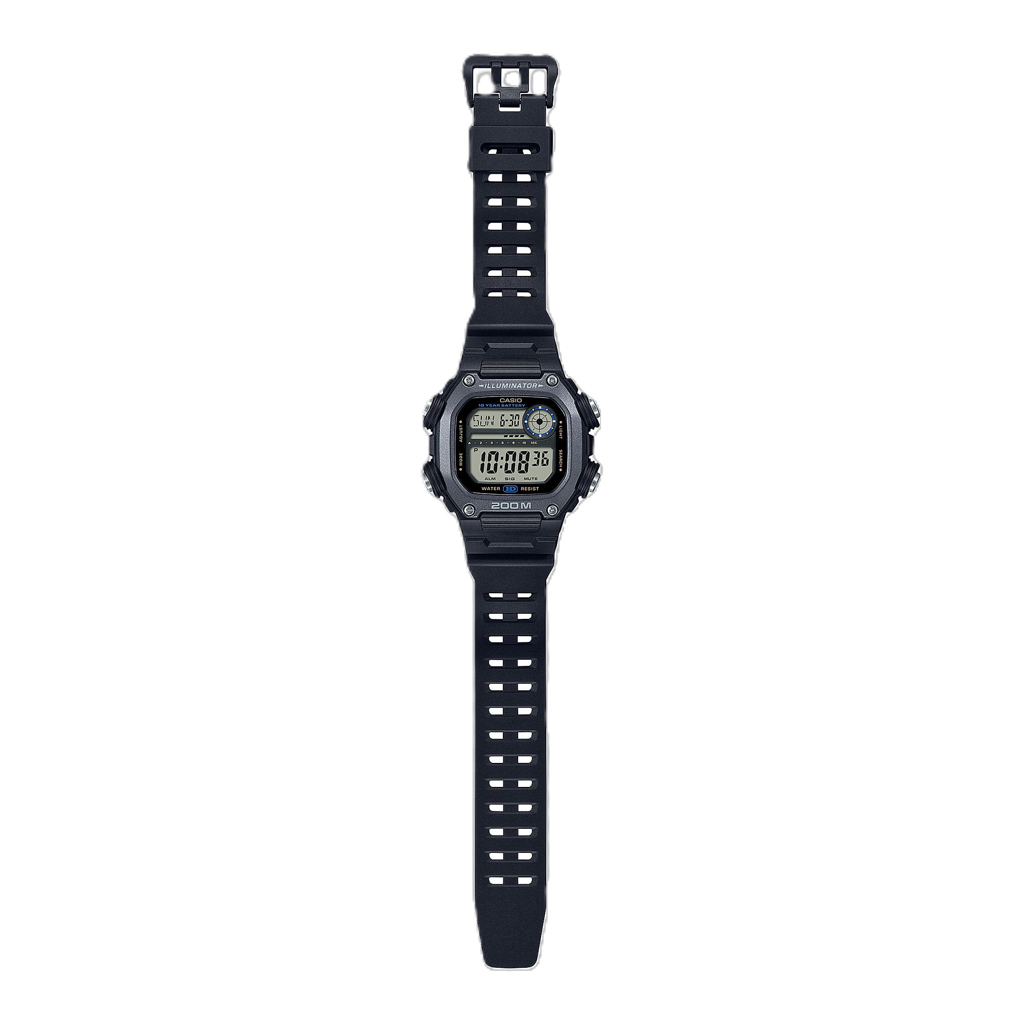 Casio DW291H-1AV Men's Heavy Duty Digital Sport Watch - Black/Silver