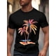 thumbnail image 1 of Camiseta de manga corta para hombre, estilo casual, con estampado de palmeras y cuello redondo., 1 of 8