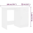 thumbnail image 4 of vidaXL Desk White 100x50x76 cm Engineered Wood, 4 of 5
