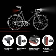Swiss Tech High Powered Smart Bicycle Light Combo with 2000 Lumen Front Light
