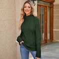 thumbnail image 3 of Suéter torcido de cuello alto para mujer, camisa de punto de Color sólido con cuello alto y temperamento, otoño e invierno, 3 of 3