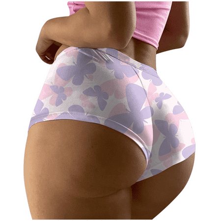 Fulorrnie Underwear for Women Plus Size Seamless High Waisted Comfort Panty Bikini Stretchable Breathable Panties  Pink  L
