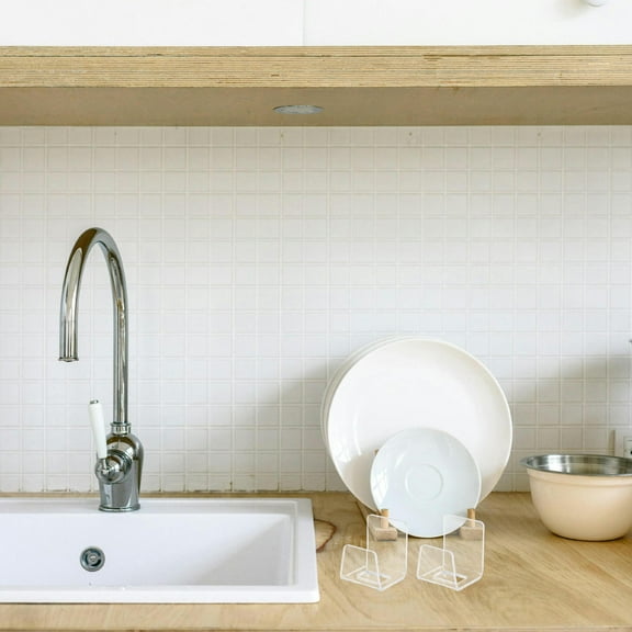 Hemobllo Kitchen Sink Organizer Rack Transparent Sponge Tray 2 Pcs