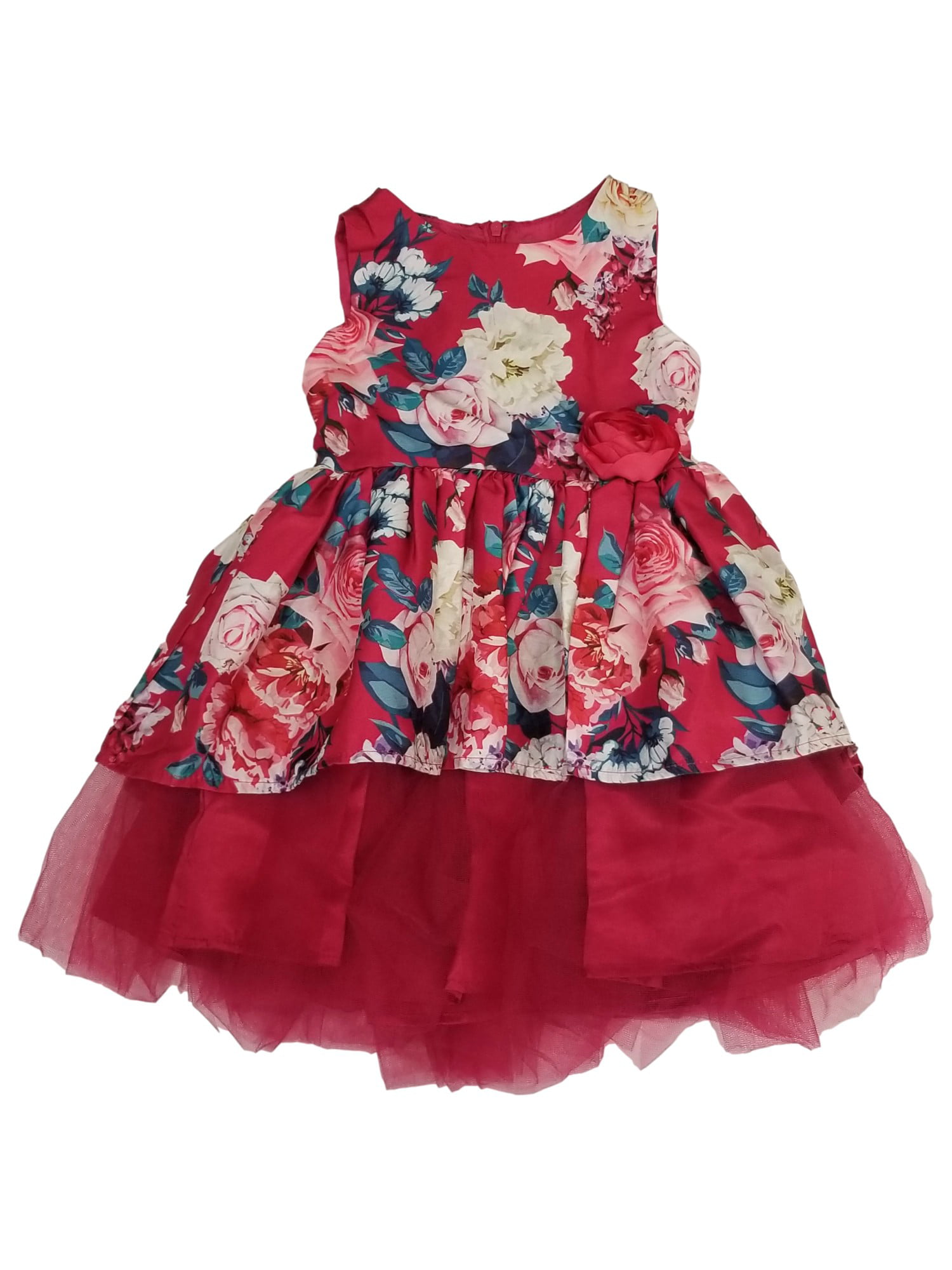 NWT Christmas Holiday Ornaments Girls Red Gold Ruffle Dress 2T 3T 4T 