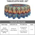 thumbnail image 4 of Round Tablecloth 60 Inch,Stain Resistance Polyester Table Cloth,Table Cover for Kitchen Dining Table, Buffet Parties and ​Camping-Mandala, 4 of 6