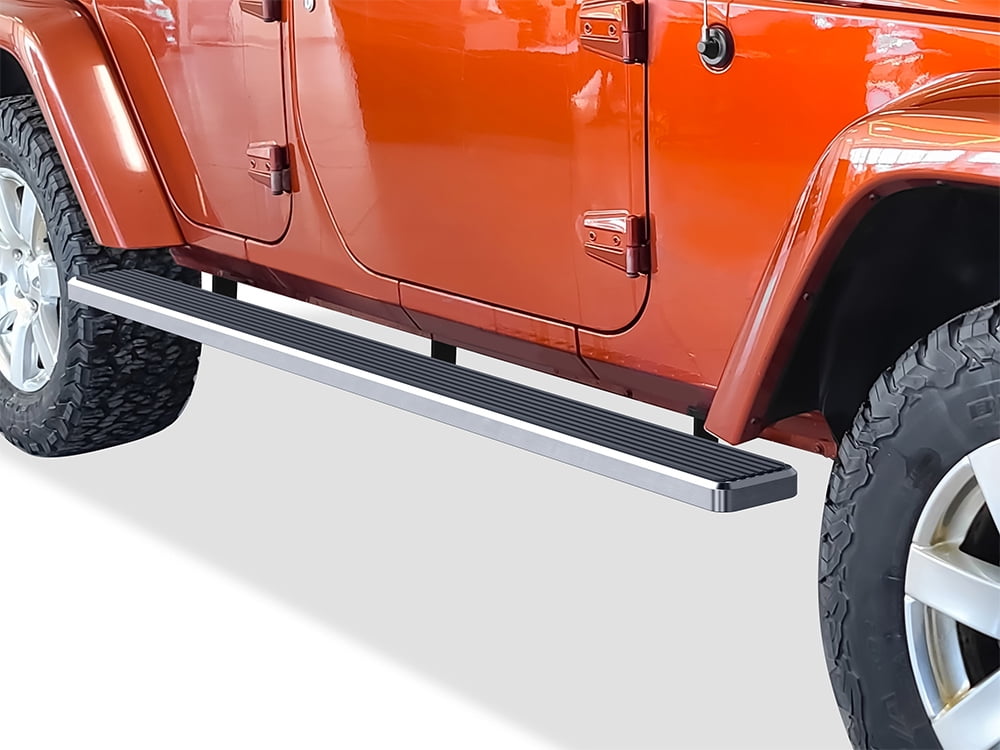 Running Boards For 2007-2018 Jeep Wrangler JK & Unlimited 4 Door – Red/Black Side Steps