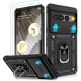 thumbnail image 1 of KOMI for Pixel 7 Pro Case, Google Pixel 7 Pro Case with 2 HD Screen Protector + Slide Camera Cover, Magnetic Ring Holder Kickstand [Military Grade Shockproof] Case for Pixel 7 Pro 6.7", Black, 1 of 5