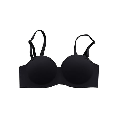

Women Bras Solid Color Glossy Underwear Small Chest Gathered Top Comfortable Breathable No Steel Ring