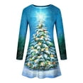 thumbnail image 3 of IROINNID Christmas Tunic Dress for Women Funny Xmas Tree Print Long Sleeve Christmas Ugly Loose Dress for Lady,Sky Blue, 3 of 4