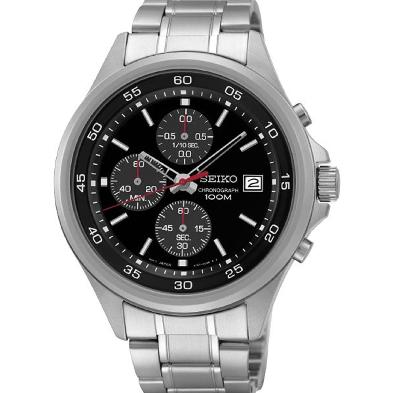 SKS477 Men's Black Dial Stainless Steel Bracelet Chronograph Watch