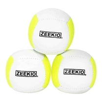 Zeekio Lunar Juggling Balls - 110g Professional UV Reactive 6 Panel Ball - Pack of 3 (White/Yellow)