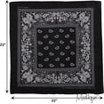 thumbnail image 2 of 22"x22" Paisley Black Bandana, 2 of 3