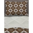 thumbnail image 3 of Chocolate Comforter & Sham Bedding Set, Brown Toned Ancestral Batik Pattern with Floral Indonesian Motifs, 3 pcs Duvet Set Microfiber Filling Quilt, 5 Sizes, Dark Brown White Brown, by Ambesonne, 3 of 4
