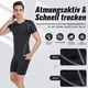 thumbnail image 4 of Camisas de compresión de manga corta Cool Dry para hombre, paquete de 2 camisetas deportivas de capa base, camisa de entrenamiento atlético - negro, 4 of 6