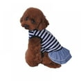 thumbnail image 5 of Denim Dog Dress Soft Breathable Striped Cotton Dress Cute Birthday Dog Puppy Dresses for Small Dogs Girl Pet Clothes Chihuahua Yorkie Outfits XS-XL, 5 of 7