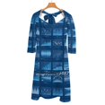 thumbnail image 2 of Graphiques Financiers de Données d'Affaires Bannière Bleue Robe à Encolure Carrée Robe d'Été Douce Femme Élégante Robe à Imprimé Licou Graphique, 2 of 5