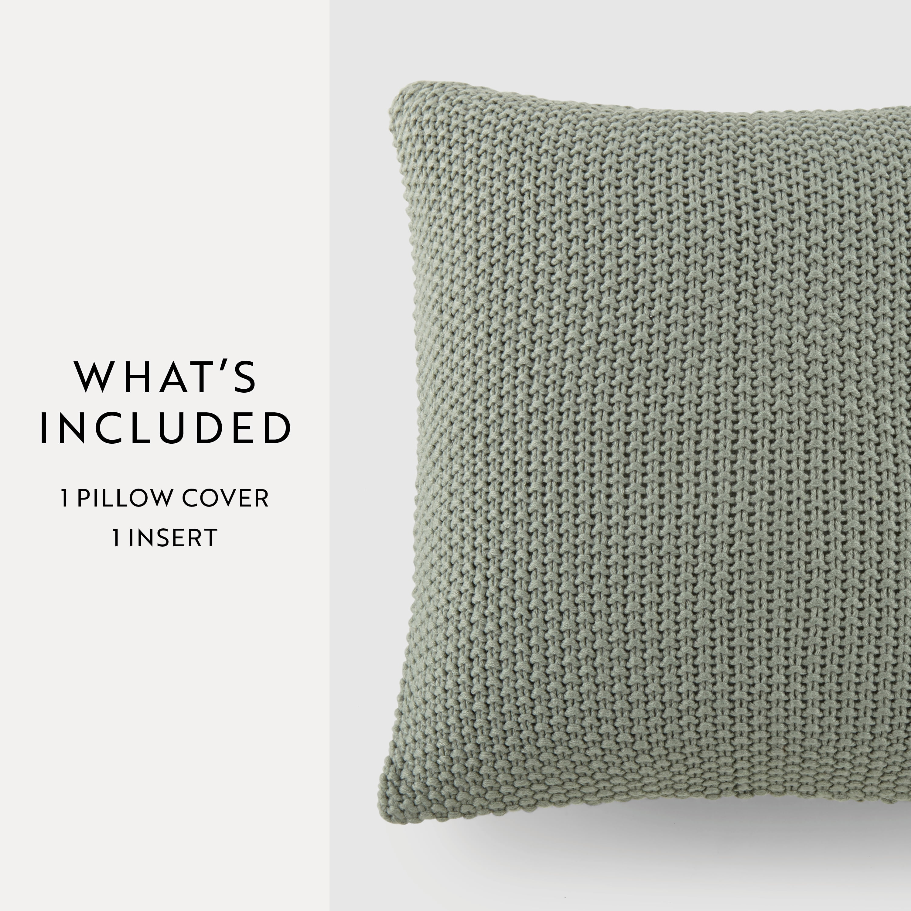 Noble Linens Decor Throw Pillow in Seed Stitch Knit Fabric