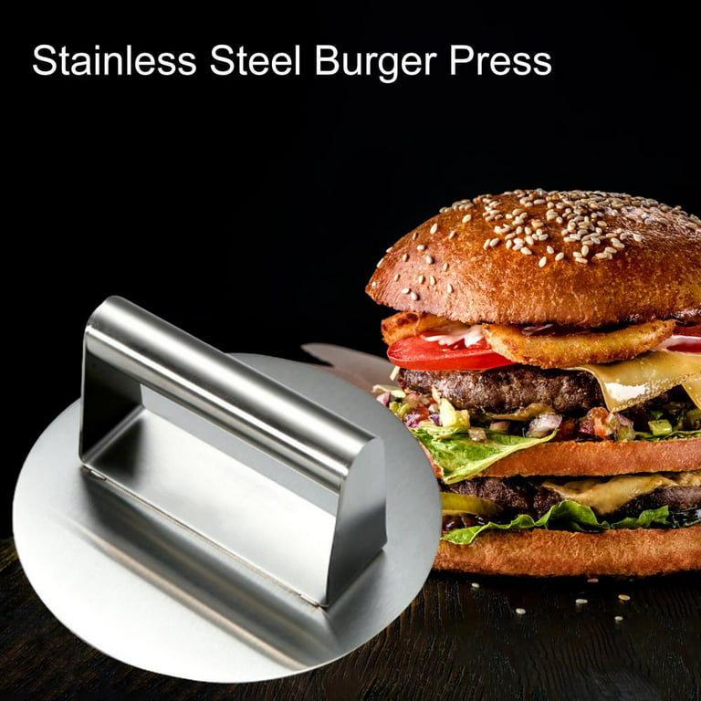 Burger Bacon Press for Non-Stick Pan - Food Presser Gifts for Men - Meat  Smasher Tool Hamburger Patty Maker - Stainless Steel Burger Cooker Forming