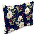 thumbnail image 5 of Jordan Manufacturing 12" x 19" Rose Garden Navy Floral Rectangular Outdoor Lumbar Throw Pillow (2 Pack), 5 of 9