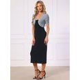 thumbnail image 4 of DARING DIVA Women's Open Front Short Sleeve Mesh Sheer Shrug M Light Grey, 4 of 6