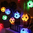thumbnail image 5 of Fairy Lights Battery Operated, Lights for Room Decor, Soccer Party Decorations, 60 Inch Football Design String Lights, Battery Operated Led Glow Decor for Student Bedroom, Game, 5 of 7