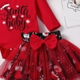 thumbnail image 5 of Baby Girls Green Red Christmas Mesh Dress New Born Santa Baby Romper And Skirt Outfit, 5 of 9