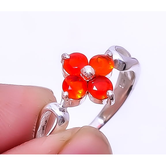 Garnet 925 Sterling Silver Ring s.8.5 R7988-34, Christmas Gift, Gemstone Silver Jewelry, Garnet Ring, New Year Sale