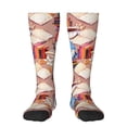 thumbnail image 1 of Fotbe Gnomes Books Tea Cups Calcetas Divertidas Estampadas para Hombre y Mujer, Calcetas de Algodón hasta la Rodilla para Caminar, Correr, Enfermería y Embarazo, 1 of 6