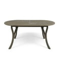 thumbnail image 2 of Acacia Wood 70 Inch Outdoor Dining Table Oval Patio Furniture with Teak Finish Weather Resistant Gray, 2 of 9
