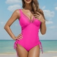 thumbnail image 2 of Kmdttou One Piece Swimsuit Women Women Solid Color Sexy Backless Strap Bikini Swimsuit Up to 65% off!, 2 of 4