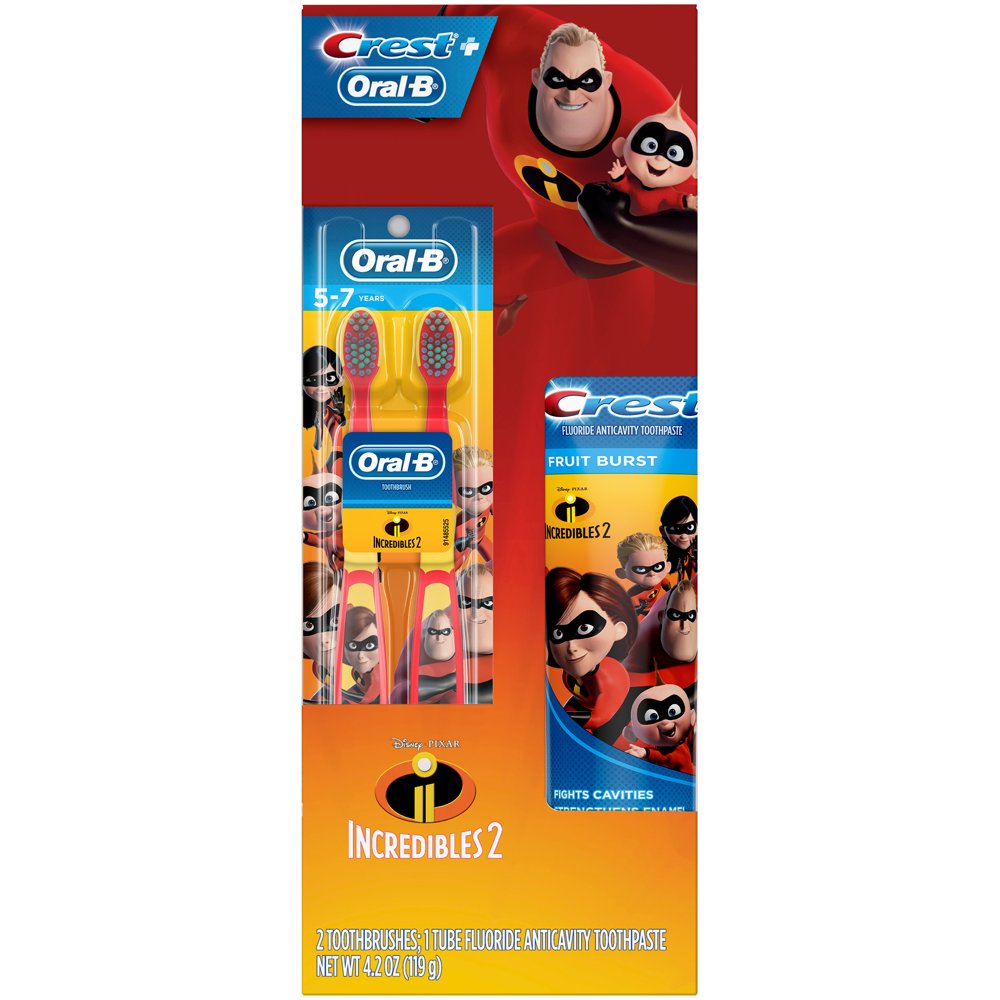 Crest & OralB Kids Holiday Gift Pack with toothbrushes and toothpaste