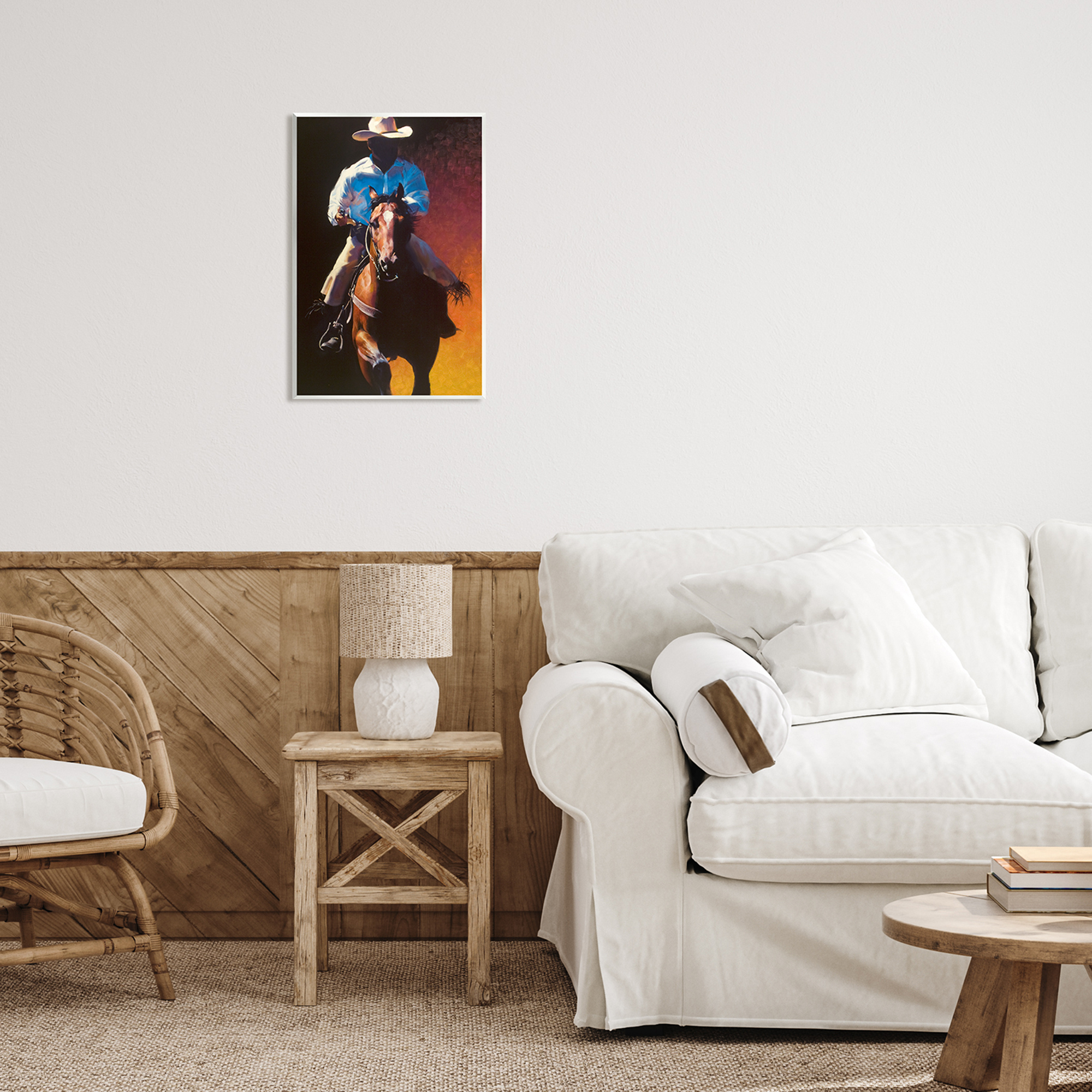 Stupell Industries Modern Cowboy & Horse Animals & Insects Painting Unframed Art Print Wall Art, 13 x 19