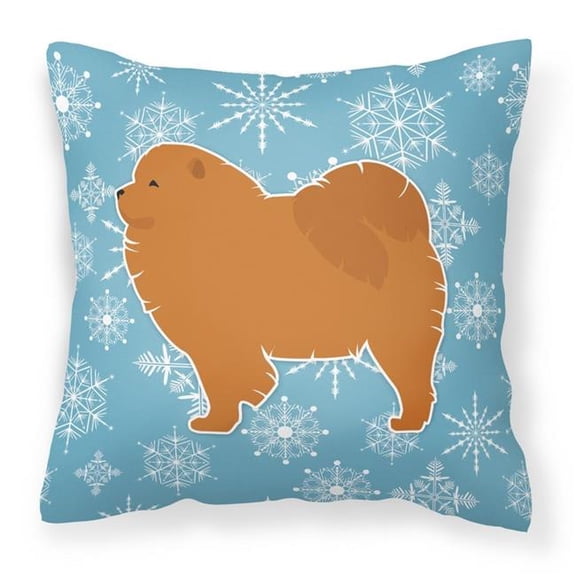 Winter Snowflake Dog Profile Art Fabric Decorative Pillow