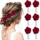 thumbnail image 1 of 6 Pieces Red Rose Flower Hair Clips U Shape Rose Floral Bobby Pins Bridal Hair Pin Wedding Head Hairpin Women and Girls Hair Accessories for Party, 1 of 4