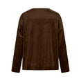 thumbnail image 6 of Cowl Neck Velvet Tops for Women Trendy Pleated Long Sleeve Shirts Casual Basic Blouses Spring Summer Going Out Clothing, 6 of 8